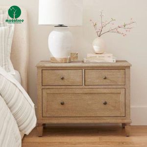 Moontree metà secolo moderna camera da letto <span class=keywords><strong>accanto</strong></span> tavolo armadio chiuso 3 cassetti comodino in legno per uso di mobili per la casa - Product Image 5