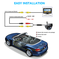 Kamera Mundur Mobil Universal BASS WARRIAR Model 303 AHD 1080P IP67 Tahan Air, HD Super Night Vision, Alat Bantu Mundur