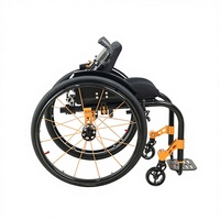 Silla de Ruedas Manual Plegable con Marco Rígido, Ligera y Moderna para Deportes y Ocio, Asiento Ergonómico para Personas con Discapacidad