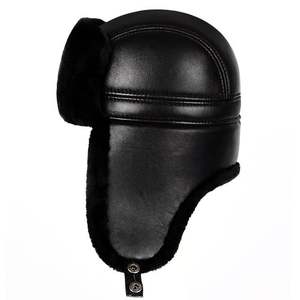 جلد الغنم الفراء طيار الصياد طارد الأذن اللوحات الانتحاري الطقس البارد قبعة للرجال Ushanka/القبعات القبعات الصياد الشتاء - Product Image 1