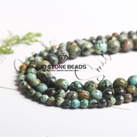 JD 4 6 8 10 12mm facettes givre mat naturel vert afrique Turquoises pierre ronde perles entretoises en vrac pour la fabrication de bijoux