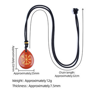 Vente en gros 25*33MM Pendentif perforé en forme de goutte d'eau Collier chaîne tissée Symboles de gravure au laser Cadeau personnalisé de pierres précieuses - Product Image 3