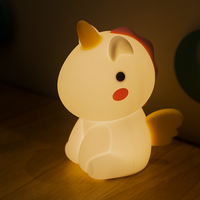 Veilleuse LED en silicone Licorne pour chambre d'enfant, lampe de chevet rechargeable, 7 couleurs changeantes, veilleuse mignonne