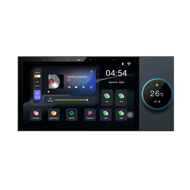 ZHIKU 7-Inch Smart Audio Wall Amplifier 8-Channel 7.1 Alexa Android USB Tuya Zigbee Integration Electric Touch Screen Control