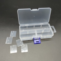 Boîte de rangement en plastique transparente rectangulaire à 8 compartiments détachable avec crochet pour l'emballage à domicile