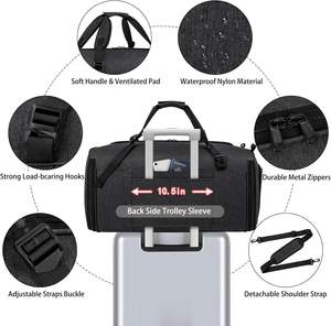 Muestra Gratuita de Bolsa de Ropa Convertible Personalizada, Bolsa de Viaje con Correa para el Hombro, Bolsa de Lona para Ropa 2 en 1, Maleta Colgante para Trajes - Product Image 3