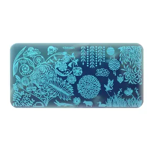 Rululsky-plaque d'estampage pour ongles, rectangulaires personnalisé, en acier inoxydable, pour Nail Art, vente en gros