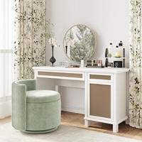 Fauteuil d'appoint pivotant à 360 degrés moderne, rembourré en mousse, avec rangement, ottoman, revêtement en velours, baril, salon, salle de maquillage, chambre à coucher