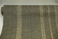 Papier peint géométrique moderne en fil de papier noir et beige, motif chevron tissé, revêtement mural pour décoration intérieure de luxe