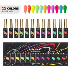 JTING - Esmalte de Gel para Uñas de la Serie Neón, 12 Colores Populares en Oferta, OEM ODM, Personalización Gratuita, Botella y Caja de 12 ml - Product Image 1