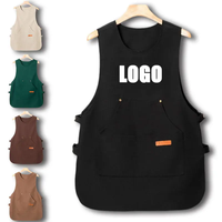 Tablier de travail noir imperméable pour infirmière, esthéticienne, coiffeur, cuisinier, coiffeur, noir, à bretelles
