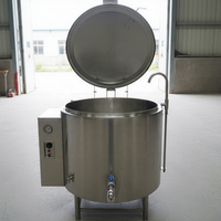 Grand pot de chauffage électrique-Bouilloire à soupe électrique industrielle de 200L | Bouilloire de cuisson à double paroi pour haricots, maïs, pommes de terre, œufs