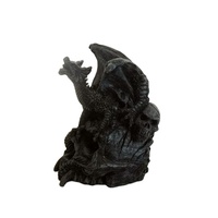Armure de combat en résine personnalisée Dragon ailes réalistes rugissantes Dragon noir ornement vif victoire Dragon Statue