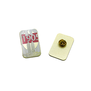 Pin de solapa metálico de esmalte duro con diseño de las Torres Petronas (Torre del Reloj) como recuerdo de aniversario, con cierre de mariposa - Product Image 2