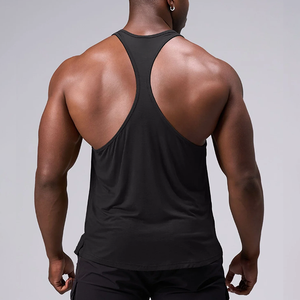 Individuelles Logo, solides, gewebtes, athletisches, leichtes Performance-Tanktop aus Bambus, ärmellos, schnelltrocknend, für das Training, mit Muskelrücken und abgerundetem Saum - Product Image 1
