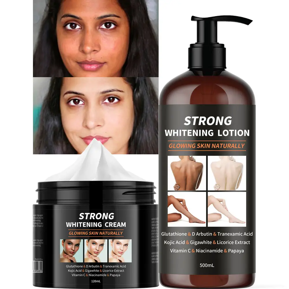 kojic acid and glutathione lotion Strong Fast Whitening Skin Care Set with Glutathione, Tranexamic Acid & Kojic  Acid for Dark Skin