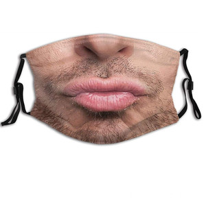 Máscara facial humana 3D, ajustable, lavable, accesorios para disfraces, máscara divertida reutilizable, accesorio para disfraz de Halloween, divertido - Product Image 1