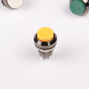 Đẩy nút tạm thời SPST 2pins Vòng cao đầu <span class=keywords><strong>IP67</strong></span> không thấm nước kim loại màu đen sáng bóng vỏ 12mm đẩy nút Thiết bị chuyển mạch - Product Image 6