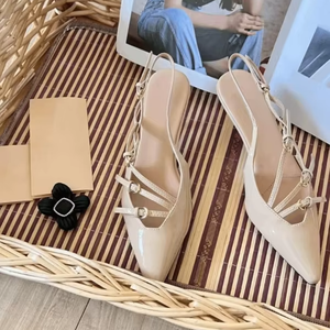 Sandales de luxe pour femme, confortables, été-automne, personnalisées, à talons hauts fins, bout ouvert et talon ouvert, à bout pointu - Product Image 3