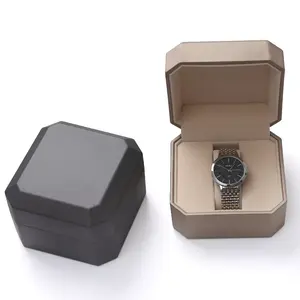 Custom Logo Octagonal-shaped Bracelet Case Handmade New Arrivals PU Leather Watch Box