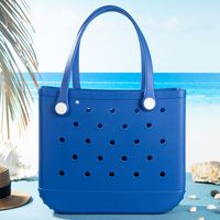 Mode Candy Kleur EVA Strandtas Multifunctionele DIY Rubberen Handtas met Gaten voor Buitenzwembad EVA Boodschappentas