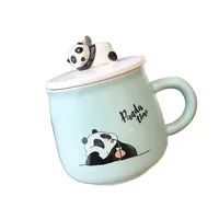 Taza de cerámica Taza 3D Panda Esmalte de colores Lindo Tridimensional Dibujos animados Hombres y mujeres Estudiantes Obsequios Tazas de café Sostenibles