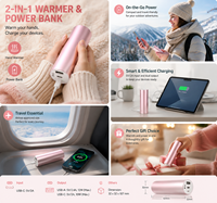Nouvel Arrivage Chauffe-Mains Portable 5000mAh Mini Chauffe-Mains Power Bank 2-en-1 en Alliage d'Aluminium Vente en Gros Cadeau d'Usine