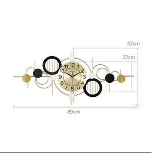 Horloge murale décorative moderne de luxe en métal doré 89*42cm, grande taille, pour salon, décoration intérieure, cadeau, livraison directe DDP - Product Image 6