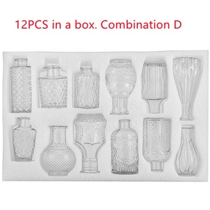 Mini jarrón de cristal de pequeño calibre con relieve retro de estilo europeo para flores secas, capullos y cultivo de agua - Product Image 5