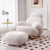Fauteuil à bascule moderne blanc grand format, directement de l'usine, pour la maison, le balcon, le salon, chaise longue de loisirs, canapé individuel paresseux