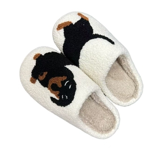 Nouveau printemps et automne hiver intérieur <span class=keywords><strong>petit</strong></span> <span class=keywords><strong>chien</strong></span> noir coton pantoufles anti-dérapant et odorant Couple chaussures plates chaussures souples - Product Image 5