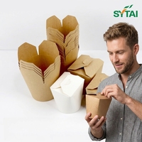 Scatole Monouso per Cibo da Asporto, Contenitori per Noodles Cinesi, Confezioni per Pasta da Asporto, Scatole di Carta per Noodles