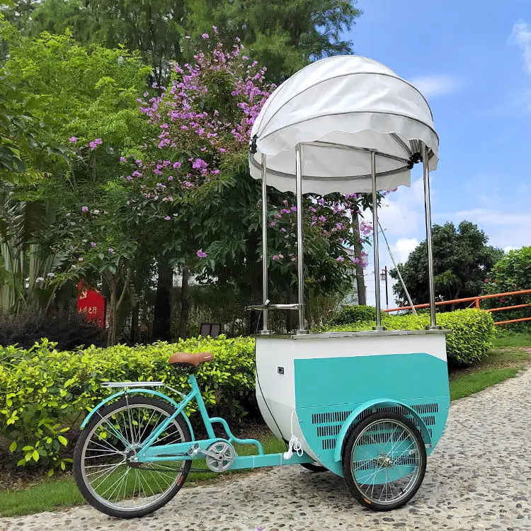 عربة آيس كريم بسعر جيد وإنتاج محترف سهلة الاستخدام دراجة طعام