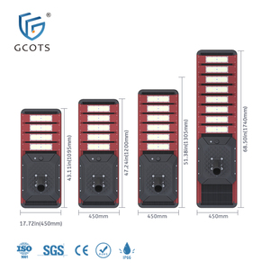 GCOTS Lampadaires solaires tout-en-un pour extérieur, haute luminosité, avec détecteur de mouvement, 40W 60W 80W 100W, étanches IP66 SL-AIO -XC Solar S - Product Image 2
