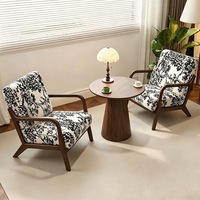 Fauteuil de loisirs moderne en bois avec rembourrage en éponge douce pour hôtels, bureaux, cafés et appartements