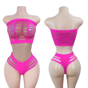 Trajes de baile de salón para mujer, tipo tanga de malla jacquard sin espalda, sexys, de red, de Spandex/Nylon - Product Image 1