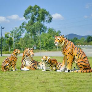 지원 주문화 당 사건 소품을 위한 큰 수지 동물성 조각품 플라스틱 동물 사파리 호랑이 동상 - Product Image 4