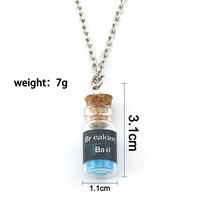 Collier pendentif en métal inspiré de la série TV Breaking Bad, flacon en cristal bleu ciel avec bouchon en liège, collier pour femme et homme, porte-clés, bijoux
