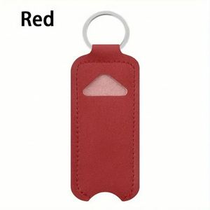 Pu Leather Lip Balm Keychain Portable Holder With <b>Key</b> <b>Ring</b> for Travel Slim Lipstick Sleeve Chapstick Pouch - Product Image 3