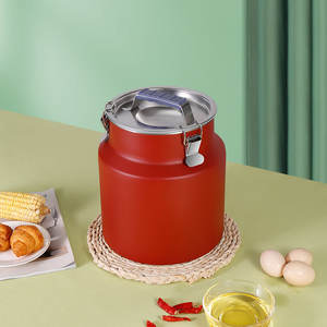 โถเก็บของสแตนเลสสีสันสดใส ฝาปิดโลหะทรงกระบอก ปิดสนิท ความจุขนาดใหญ่ สำหรับเก็บข้าว แป้ง น้ำมัน ชา ใช้ในครัวเรือน - Product Image 2