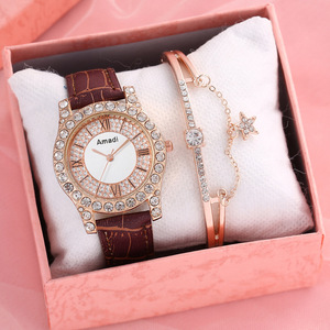 Montre de luxe sertie de diamants pour femmes, bracelet en cuir blanc, aiguilles, montre à quartz pour femmes, montre <span class=keywords><strong>femme</strong></span>, bracelet cadeau - Product Image 6