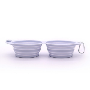 Ciotola Doppia Pieghevole in <span class=keywords><strong>Silicone</strong></span> per Animali Domestici, Antiribaltamento, Portatile per Viaggi e Attività all'Aperto, per Cibo e Acqua - Product Image 5