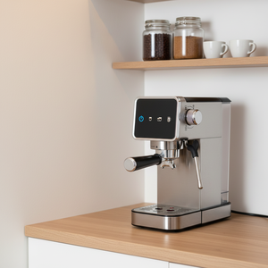 Machine à expresso semi-automatique tactile AZ-EM1506 ODM <span class=keywords><strong>d</strong></span>'usine, <span class=keywords><strong>cafetière</strong></span> domestique en acier inoxydable, modèle <span class=keywords><strong>d</strong></span>'entrée personnalisé avec marque privée - Product Image 3