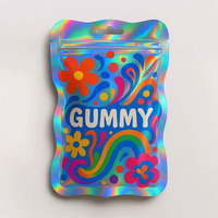 Boîte en Mylar holographique 1g, 2g, 5g pour biscuits, collations et friandises gourmandes