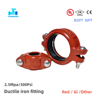 Raccords de tuyauterie en fonte ductile pour pompes à incendie/systèmes d'arrosage, coudes rainurés et tés rigides FM UL pour sprinklers d'incendie