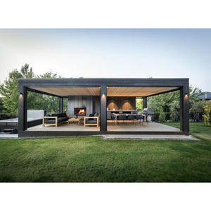 เพอร์โกลาระแนงบังแดดแบบปรับได้ด้วยมอเตอร์ไฟฟ้า รุ่นทันสมัย สำหรับกลางแจ้ง ขนาด 3x3 3x4 4x4 6x4  ทำจากอลูมิเนียมอัลลอยด์ ป้องกันแดดและฝน เป็นมิตรกับสิ่งแวดล้อม - Product Image 1