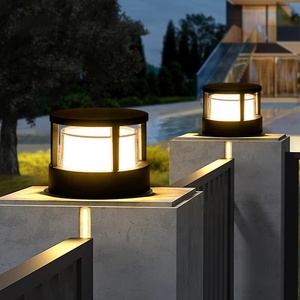 Borne lumineuse LED extérieure en aluminium IP65 étanche forme ronde 110V/220V E27 Base jardin <span class=keywords><strong>pilier</strong></span> <span class=keywords><strong>lumière</strong></span> <span class=keywords><strong>de</strong></span> 5 W/7W - Product Image 2