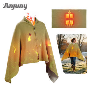 ผ้าคลุมไหล่ไฟฟ้าอุ่นร้อนกลางแจ้ง Anjuny แบบพกพา สวมใส่สบาย อบอุ่น ควบคุมอุณหภูมิได้ 3 ระดับ ผลิตจากโพลีเอสเตอร์แบบเย็บติดกัน - Product Image 4