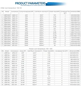 Semi-Hermetic Condensing Unit Power Refrigeration Compressor Automatic R410A Freezer Cold Storage Room Freezer Condensing Unit