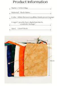 Pochette à bijoux de luxe avec logo personnalisé, petit sac à cordon en velours suédé - Product Image 5